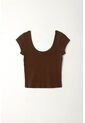Tennis Camiseta En Rib Ajustada Café Para Mujer de Tennis