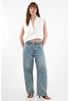 Tennis Jean Horseshoe Con Charretera Decorativa Para Mujer