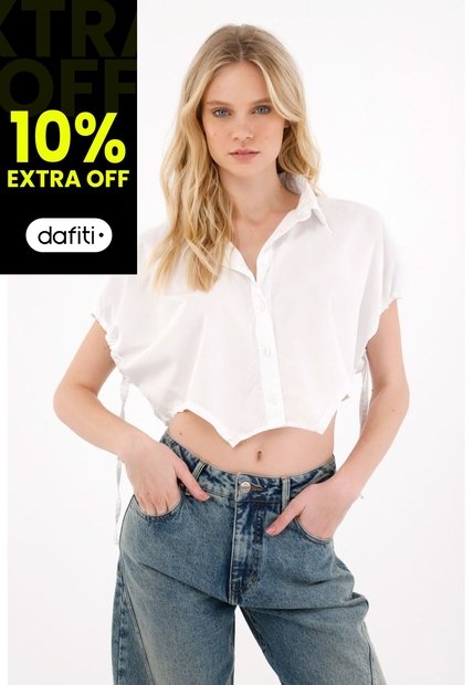 Tennis Camisa Con Recogido Crudo Para Mujer
