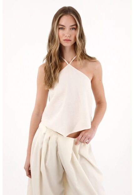 Tennis Camisa Con Amarre En Cuello Y Escote En Espalda Para Mujer