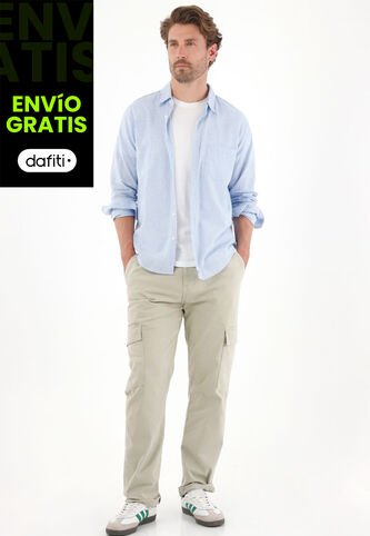 Tennis Pantalón En Dril Con Bolsillos Tipo Cargo Verde Para Hombre Tennis