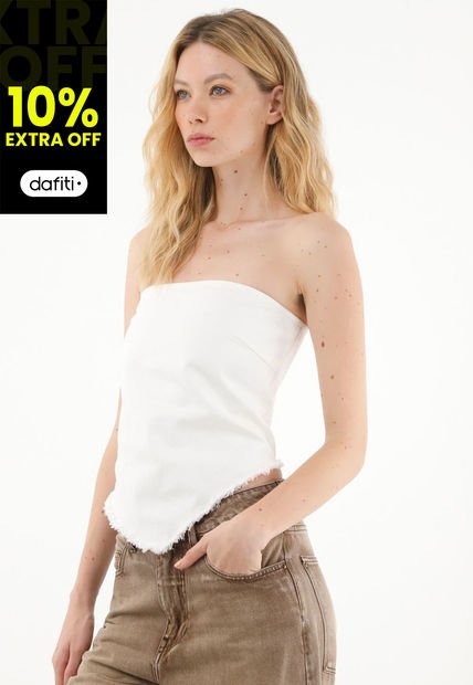 Camisa Strapless En 100% Algodón Para Mujer