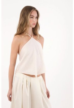 Tennis Camisa Con Amarre En Cuello Y Escote En Espalda Para Mujer
