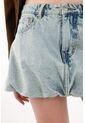 Tennis Falda Corta En Denim Tipo Globo Azul Para Mujer de Tennis