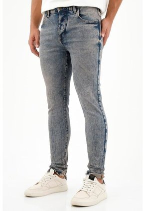 Tennis Jean Super Skinny Azul Con Cinco Bolsillos Para Hombre