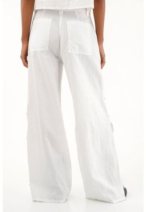 Tennis Pantalón Recto Con Bordados A Tono Para Mujer