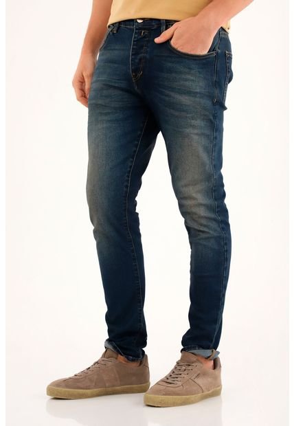 Jean Super Skinny Con Arrugas 3D Para Hombre