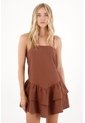 Tennis Vestido Corto Con Boleros Café Con Caída Natural Para Mujer de Tennis