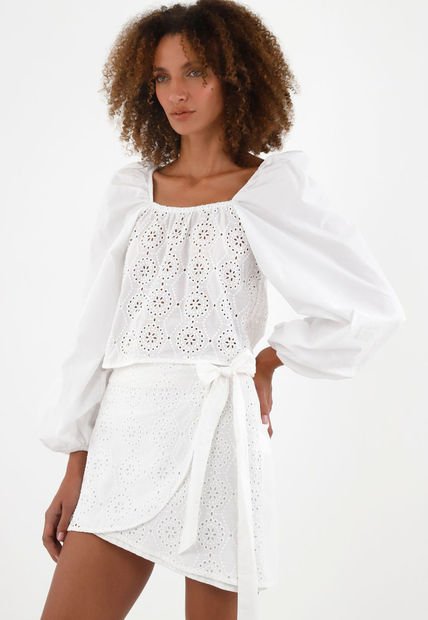 Camisa Crudo Con Escote Recto Para Mujer