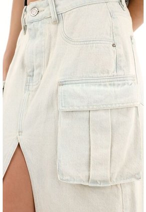 Tennis Falda Larga Con Bolsillos Cargo Tono Claro Para Mujer