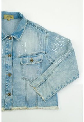 Chaqueta Azul Larga Para Mujer