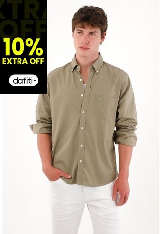 Tennis Camisa Manga Larga Con Bolsillo Verde Para Hombre Tennis