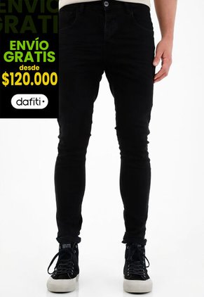 Tennis Jean Negro Super Skinny Para Hombre