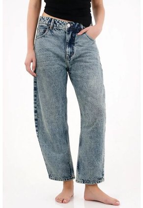 Tennis Jean Slouchy Tono Medio Azul Para Mujer