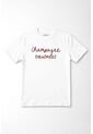 Tennis Camiseta Corte Recto Con Frase Champagne Treatment En Algodón Blanco Para Mujer de Tennis