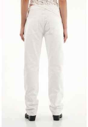 Tennis Jean Recto Tiro Alto Con Flecos Para Mujer