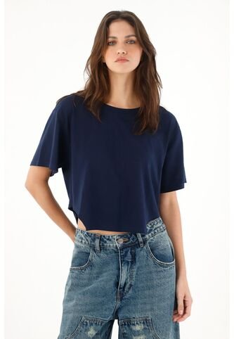 Tennis Camiseta Amplia Con Cortes Laterales Azul Para Mujer Tennis