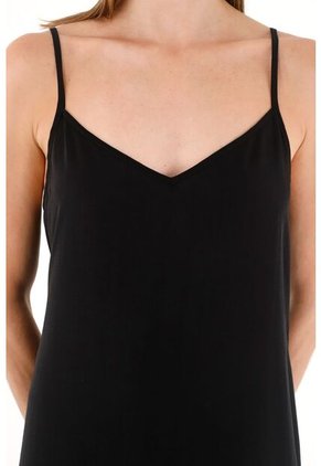 Tennis Vestido Largo Negro Con Tiras Graduales Para Mujer