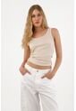 Tennis Camiseta Manga Sisa Ajustada Crudo Para Mujer de Tennis