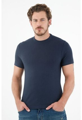 Tennis Camiseta Cuello Redondo Azul Para Hombre