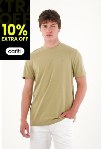 Camiseta Básica Con Mini Print Verde Para Hombre Tennis