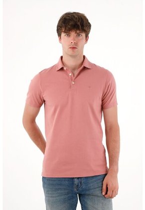 Polo Con Raqueta Bordada Roja Para Hombre