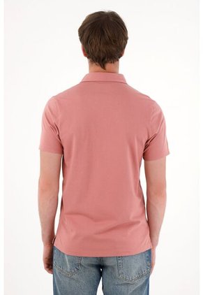 Polo Con Raqueta Bordada Roja Para Hombre