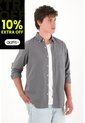 Tennis Camisa Clásica Manga Larga Gris Para Hombre de Tennis