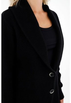 Tennis Buzo Tipo Cárdigan Negro Para Mujer