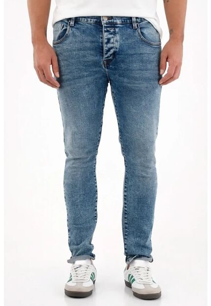 Tennis Jean Skinny Con Arrugas 3D Azul Para Hombre