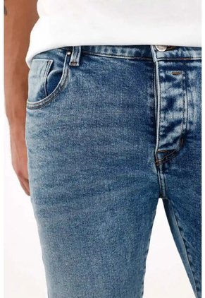 Tennis Jean Skinny Con Arrugas 3D Azul Para Hombre