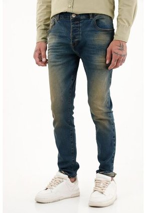 Tennis Jean Azul Tono Medio Skinny Para Hombre