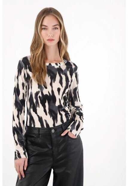 Tennis Camiseta Manga Larga Animal Print Para Mujer