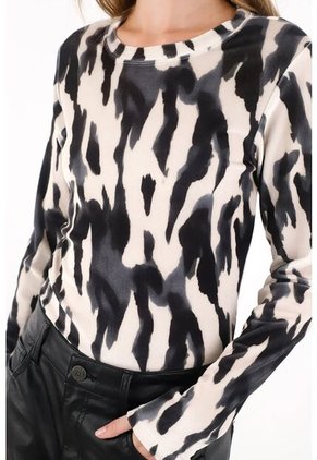 Tennis Camiseta Manga Larga Animal Print Para Mujer