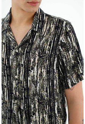 Camisa Bowling Verde Para Hombre