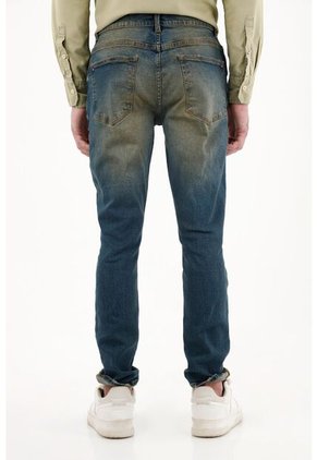 Tennis Jean Azul Tono Medio Skinny Para Hombre