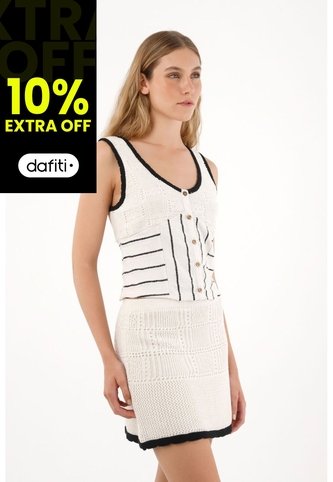 Tennis Camisa Tejida Manga Sisa Crudo Para Mujer Tennis