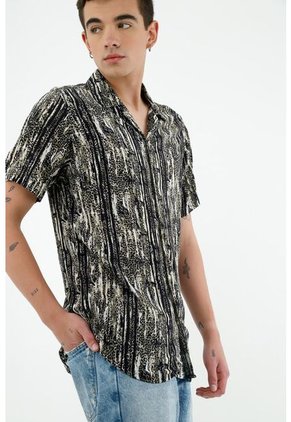 Camisa Bowling Verde Para Hombre