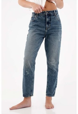 Tennis Jean Recto De Tiro Alto Azul Para Mujer Tennis