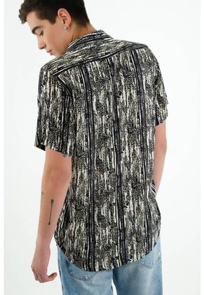 Camisa Bowling Verde Para Hombre