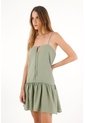Tennis Vestido Corto De Tela Con Textura Verde Para Mujer de Tennis