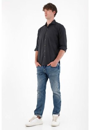 Tennis Camisa Manga Larga Negra Para Hombre