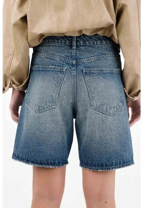 Tennis Bermuda En Denim Tono Medio Para Mujer