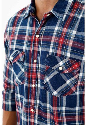 Camisa Tipo Leñadora Azul Para Hombre