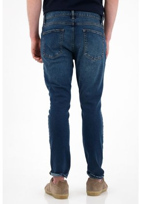 Tennis Jean Skinny Cinco Bolsillos Azul De Silueta Amplia Para Hombre