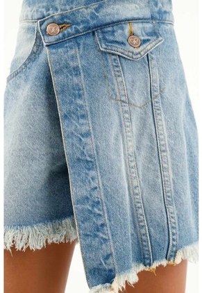 Falda Estilo Short En Denim Para Niña