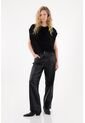 Tennis Pantalón En Cuero Sintético Negro Para Mujer de Tennis
