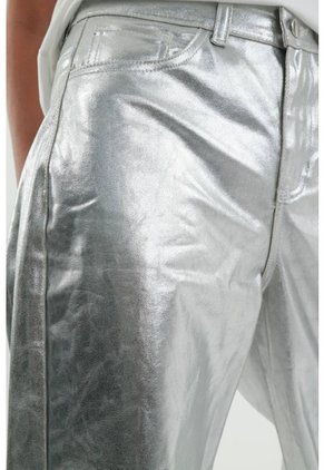 Tennis Pantalón Oversize Plateado Para Mujer