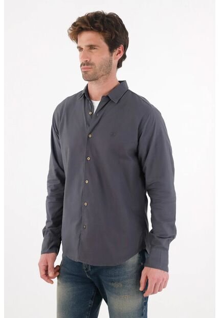 Tennis Camisa Clásica Manga Larga Azul Para Hombre