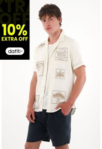Tennis Camisa Tipo Bowling Crudo Para Hombre Tennis